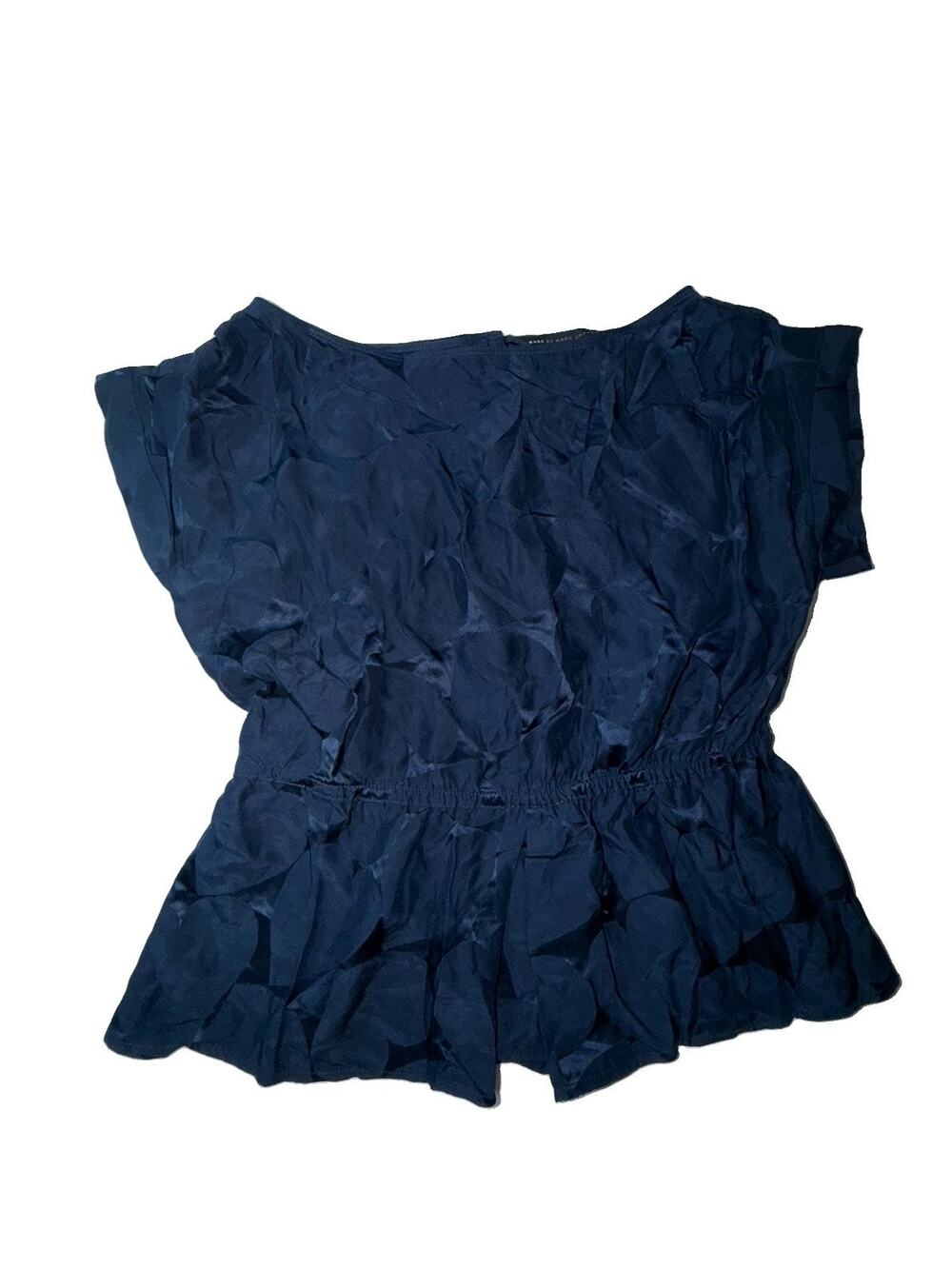 Marc By Marc Jacobs Women’s Navy Polka Dot 100% Silk Blouse Top Small